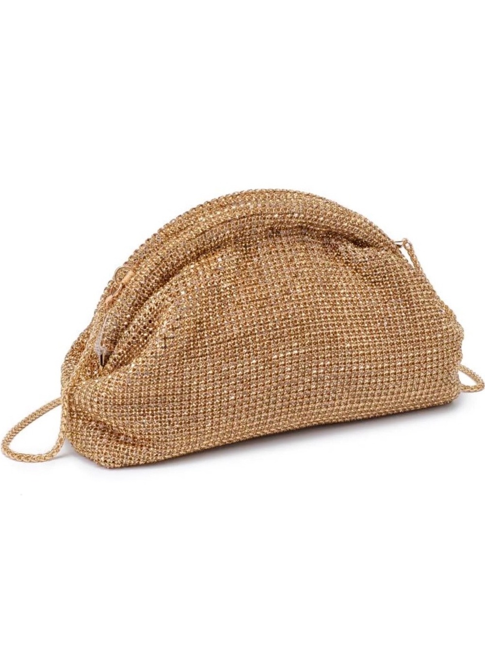 NWT Urban Expressions Mariah gold crystal evening bag